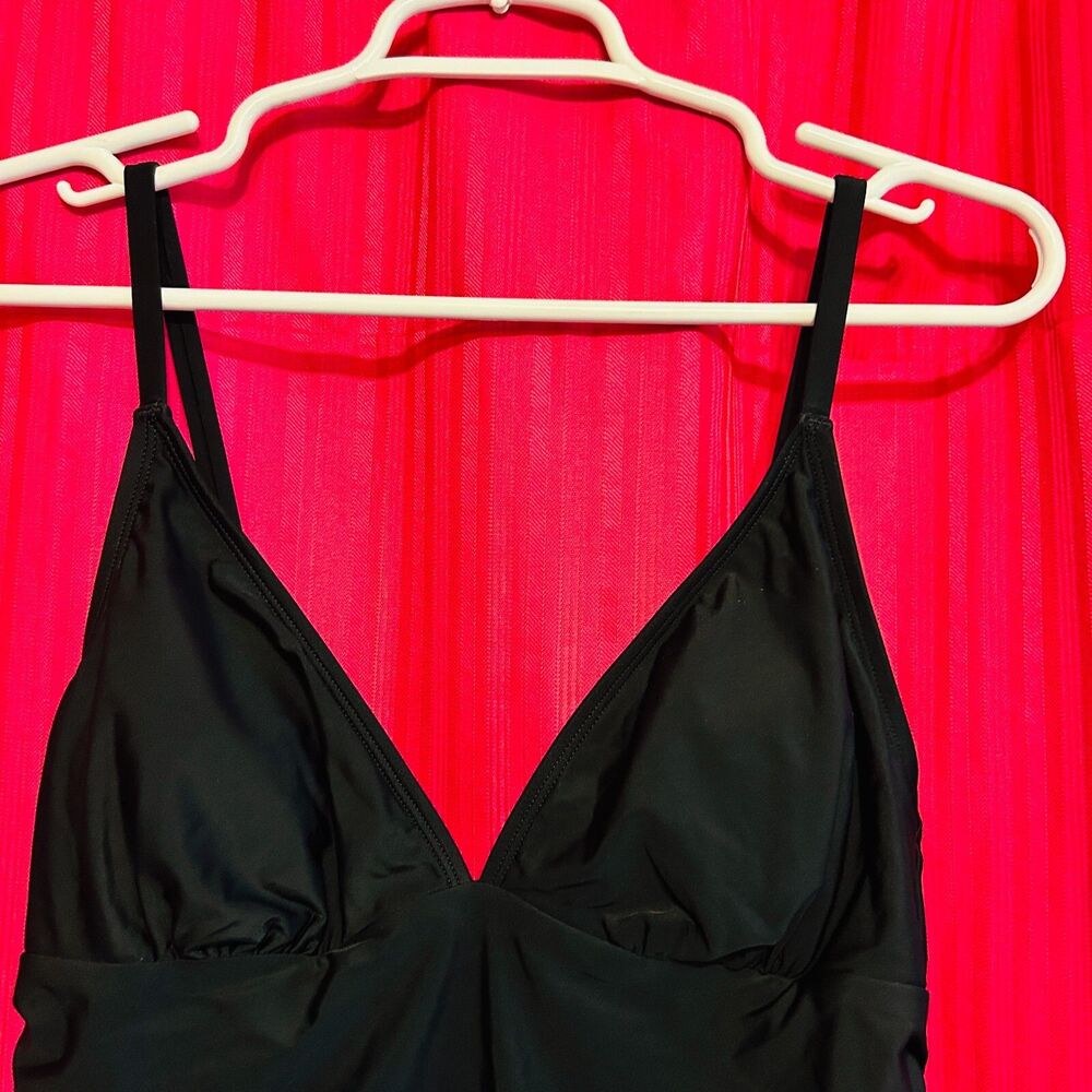#8614 CUPSHE WOMENS BLACK ONE PIECE BATHING SUIT SIZE L - Picture 8 of 9